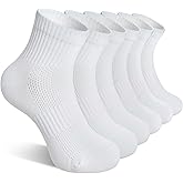 DoSmart Kids Ankle Socks Boys Girls Youth Teen Athletic Short Cotton Breathable Quarter Seamless Running Sock 6 Pairs