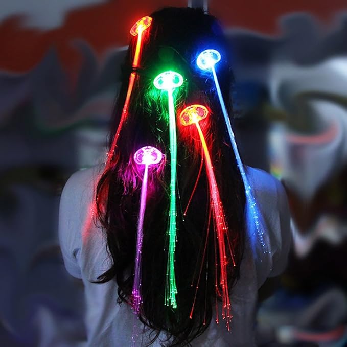 Shenye LED Light Up Hair Extensions Fibre Optic Hair Clip LED Flash