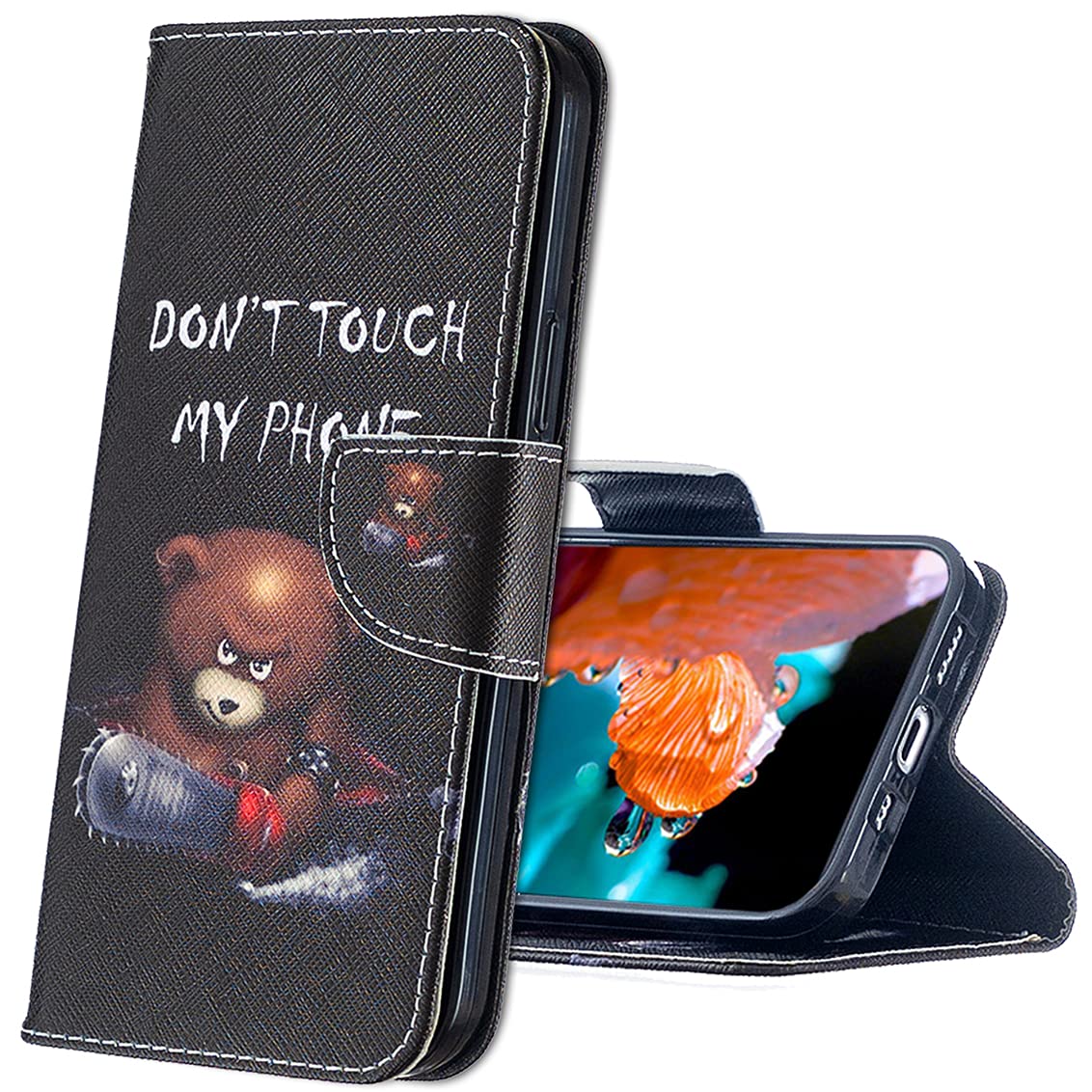 IMIRST Xiaomi Mi 11 Lite 5G Case Durable Lightweight PU Leather Wallet Phone Case Flip Folio Shockproof Slim Fit Protective Cover for Xiaomi Mi 11 Lite 5G. BF Bear
