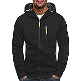 Riskrole Men's Zip Up Fleece Hoodie Lightweight Sweatshirt Long Sleeve Sports Hooded Jacket with Zipper Pockets