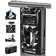 5-in-1 Windproof Lighter with V Cutter, Punch, Draw Enhancer Tool, Holder, Triple Jet Flames, Butane Torch Lighter, Versatile Accessories for Travel, Candle, Lighter Gifts for Men (Without Butane)