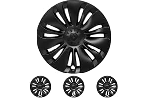 Klutchtech 2020-2024 Model Y Hubcaps - 19 Inch Gemini Wheel Covers OEM Wheel Caps 19'' Überturbine Hub Caps Replacement Compatible with Tesla Model Y Accessories (Matte Black - 4 Pack)