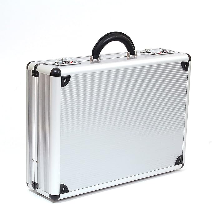 Combination Lock Organizer Attache Briefcase Aluminum