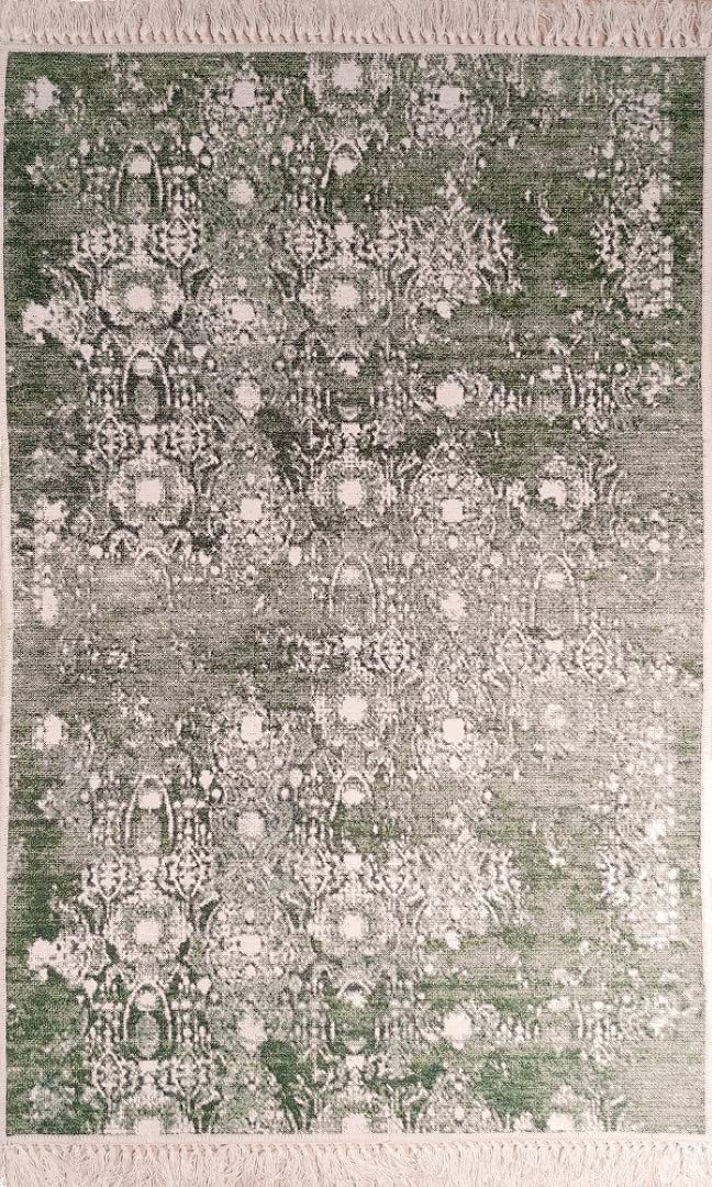 MANI TEXTILE Médaillon Rug Polyester Green 80 x 150 cm