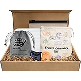 Travel Laundry Detergent Sheets Gift Set – Laundry Detergent Sheets 50-Count + Universal Sink Stopper, Lightweight Travel Clothesline and Strong Portable Clothesline for Hotels, Cruises & Camping