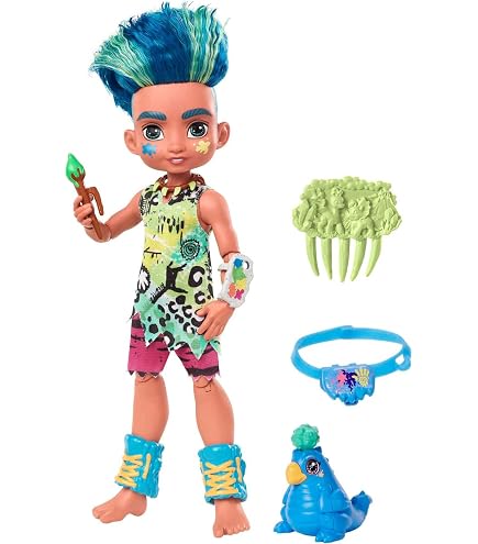 Amazon.com: Mattel Cave Club Slate Doll (8-10-inch, Blue Hair