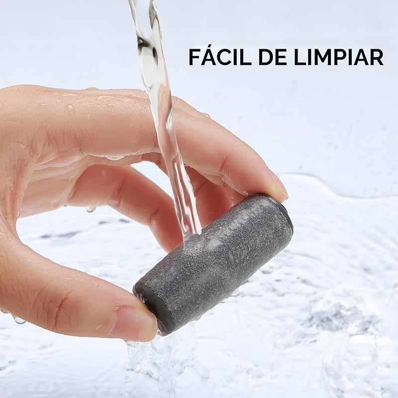 Lima eléctrica para pies, removedor de callos para pies, kit de pedicura recargable, cabezales de rodillo finos y gruesos, carga USB, tapa protectora (Rosa)