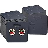 hitsuki Black Earring Cards for Selling Jewelry Earring Display Cards with Holes Earring Paper Holders for Selling Jewelry Cards （ 2X2 Inches 200Pcs Black ）