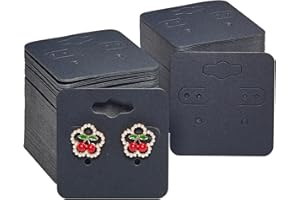 hitsuki Black Earring Cards for Selling Jewelry Earring Display Cards with Holes Earring Paper Holders for Selling Jewelry Cards （ 2X2 Inches 200Pcs Black ）
