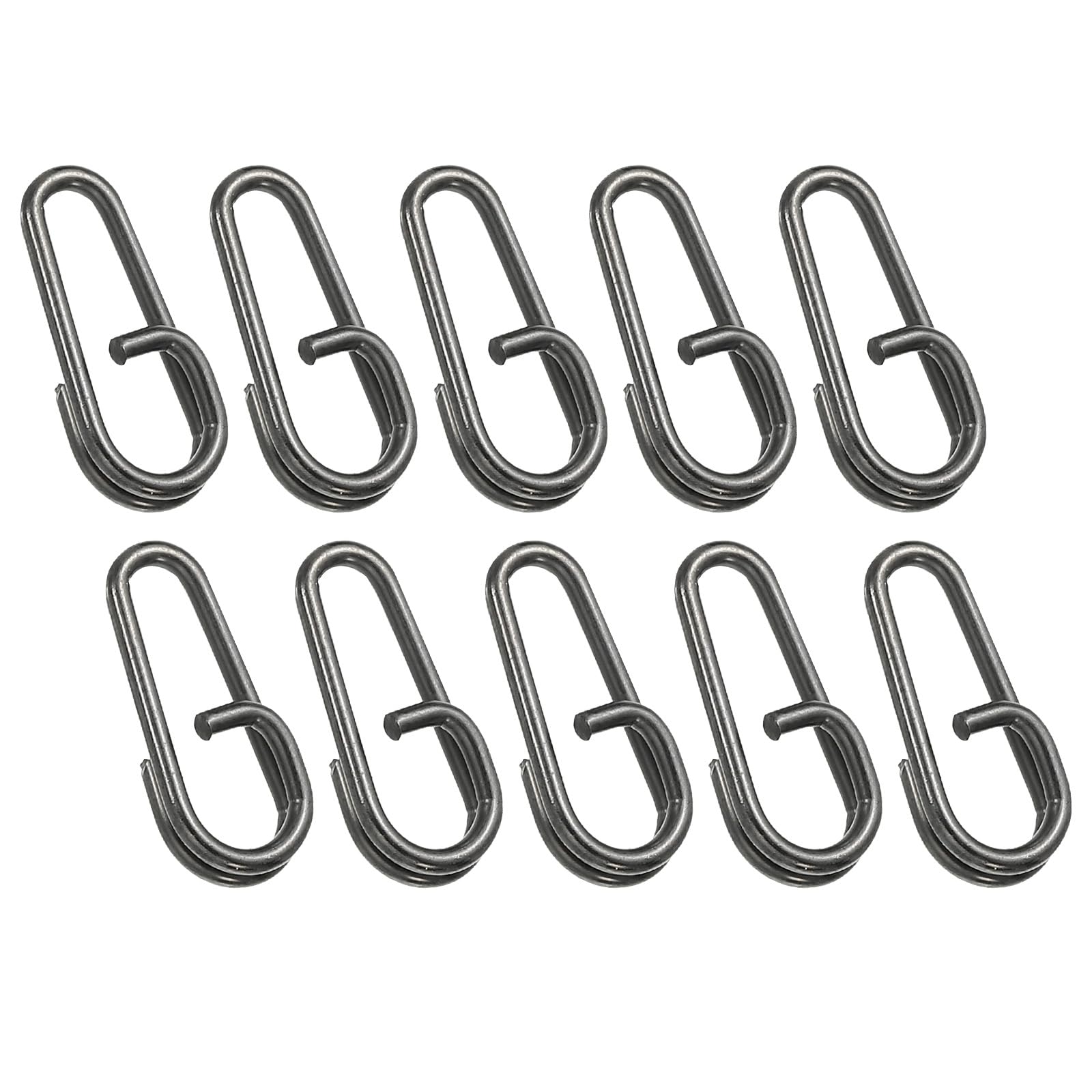 PATIKIL 0.6 x 0.27 Inch Fishing Snaps Clips, 50 Pack Stainless Steel Oval Split Rings Fishing Fishing Tackle Quick Change for Freshwater Saltwater, Black