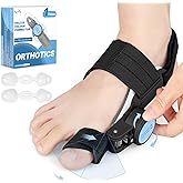VEVARUN Bunion Corrector for Women Men: Big Toe Straightener Bunion Fix with Adjustable Knob-Orthopedic Bunions Splint Brace Toe Alignment Correction for Hallux Valgus Pain Relief Day/Night (Black)
