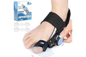 VEVARUN Bunion Corrector for Women Men: Big Toe Straightener Bunion Fix with Adjustable Knob-Orthopedic Bunions Splint Brace Toe Alignment Correction for Hallux Valgus Pain Relief Day/Night (Black)