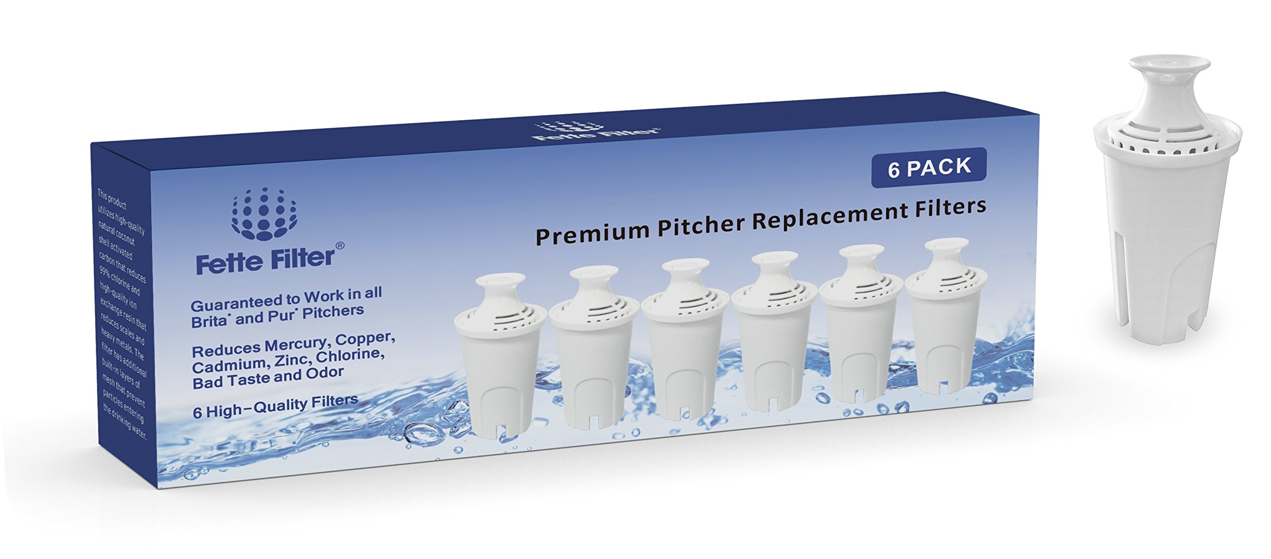 Brita Compatible Standard Replacement Water Filter for Pitchers, 6
