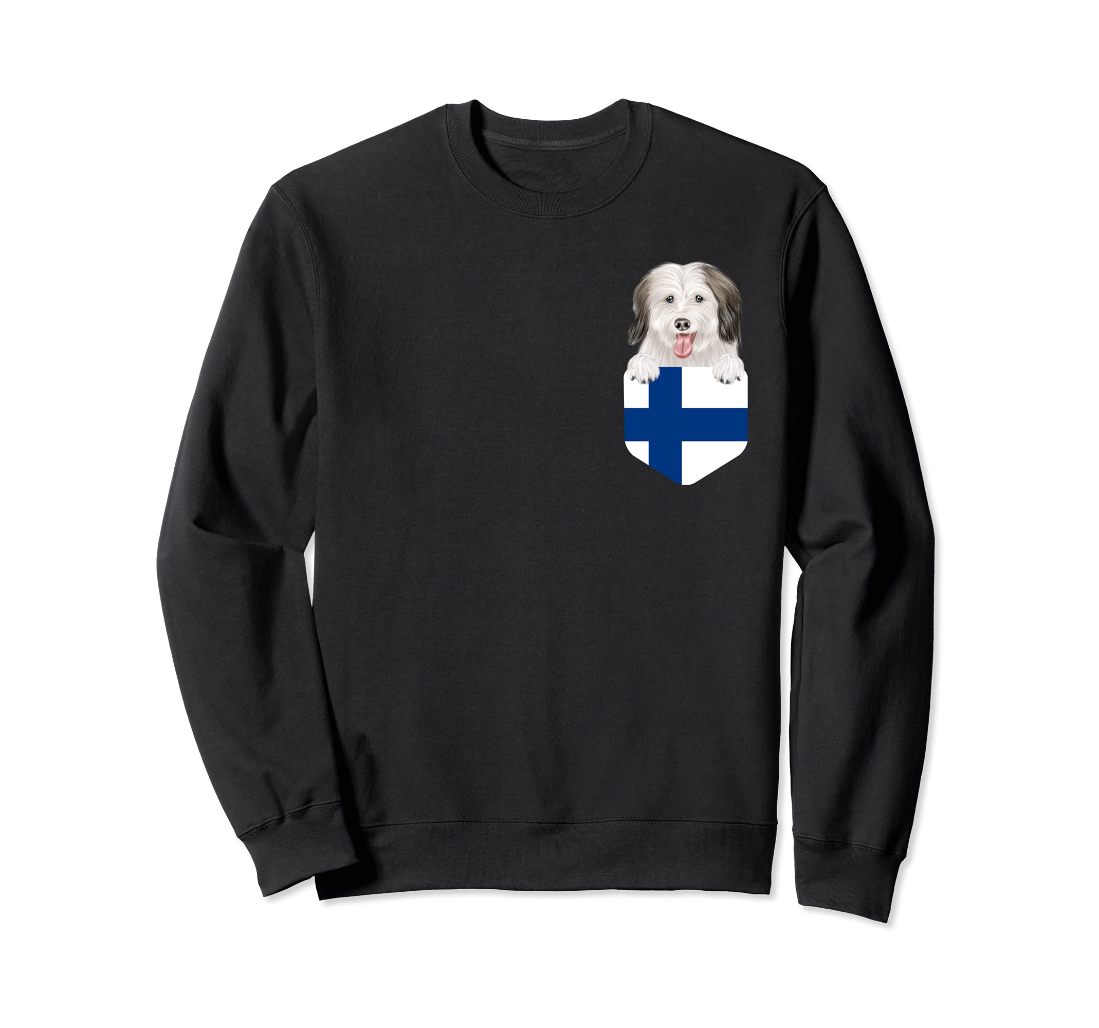 Finland Flag Coton de Tulear Dog In Pocket Sweatshirt