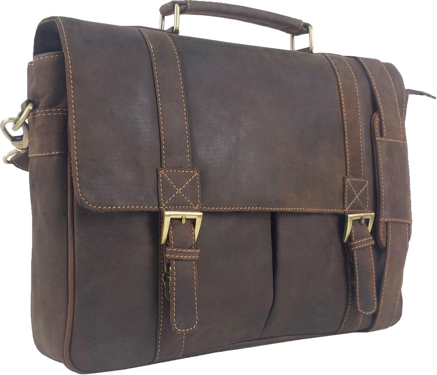 UNICORN Real Leather 16.4" laptop bag Messenger Briefcase Brown #2J