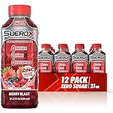 SueroX Sugar Free Electrolyte Drink, Berry Blast, 21.3 Fl Oz, 12 Pack | Sports Drink with 8 Ions, Zero Sugar, Zero Calories, Hydration &amp; Recovery