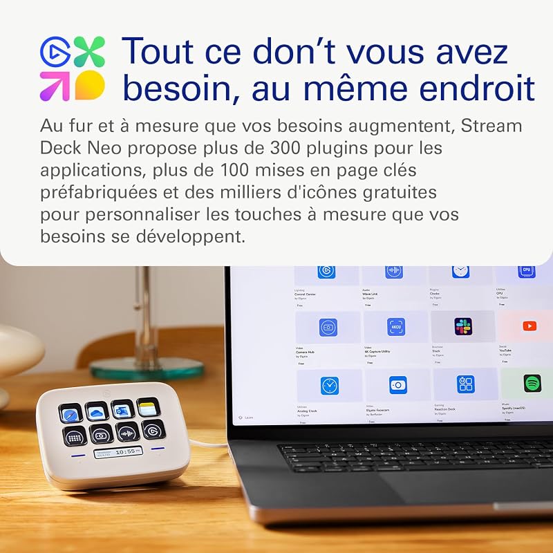 Stream Deck Neo, 8 touches personnalisables, 2 Touch Points