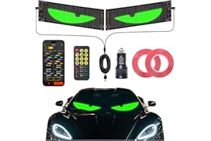 Ligrel 2PCS 23.4"x4.7" LED Eyes for Car Windshield - Devil Eyes Light Strips with Dynamic Patterns, APP/Remote Control, IP68 Waterproof, USB-Powered for Cars/Trucks/RVs/Motorcycles