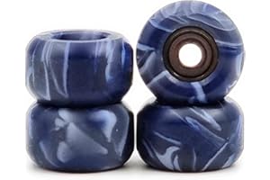 SPITBOARDS® Fingerboard Swirl Wheels Polyurethane CNC Lathed Bearing Wheels - Blue Swirl