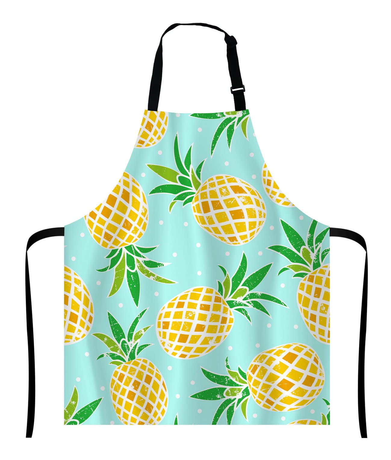 Wasach Watercolor Pineapple Apron,Adjustable Neck Bib for Men Women,Suitable for Kitchen Cooking Waitress Chef