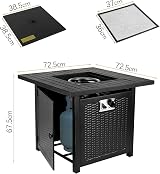 TLGREEN 28" Gas Fire Pit Table, 14.5 kW with Cover & Lava Stones view 8