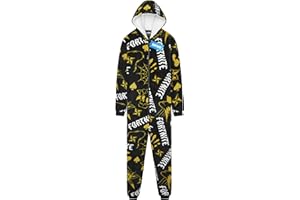 Get Trend One Piece Pajamas for Boys, Teens, Long Sleeved Fleece Jumpsuit, Zip Up Sleepwear, Loungewear PJs, Gifts for Boys