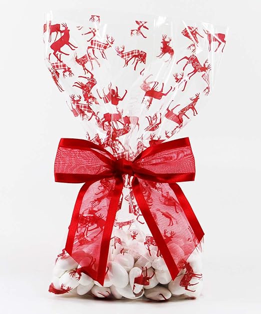 Saybrook Products Christmas Reindeer Cellophane Treat Party