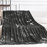 Guohaoi Cooling Throw Blanket for Hot Sleepers, Full Size 60''×90'' Lightweight Breathable Summer Bed Blanket for Couch, Arc-Chill Q-Max >0.5 Cool Fiber,Lightweight Tie Dye Blanket Black