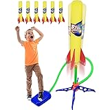 Kiddie Play Rocket Launcher for Kids to Stomp on with 6 Rockets Outdoor Toys Gift for Boys and Girls Ages 6 Years and Up