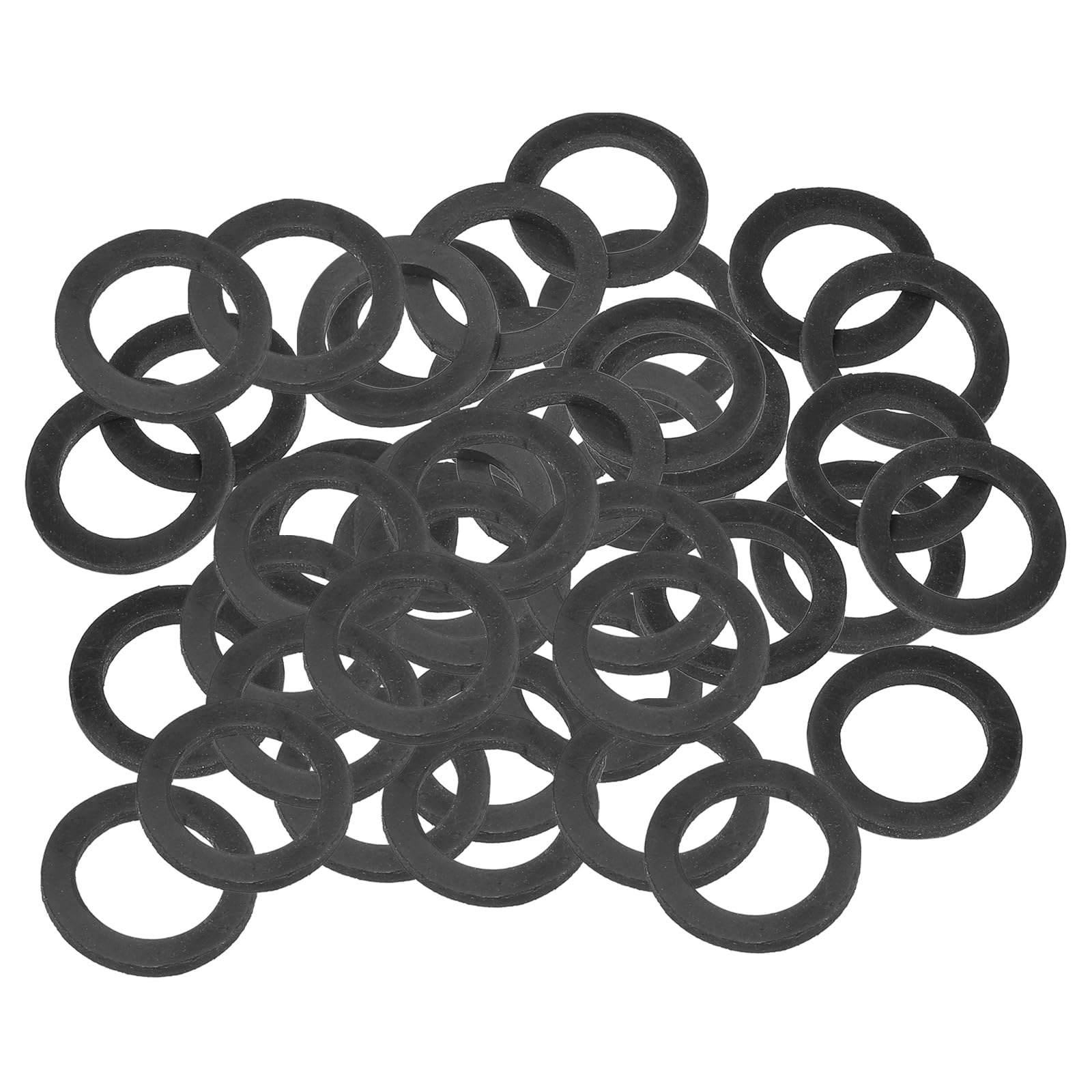 PATIKIL M20 Rubber Flat Washer, 100 Pack 20mm ID 30mm OD 3mm Thick Sealing Spacer Gasket Ring for Faucet Pipe Water Hose Fastener Bolt, Black — image 1