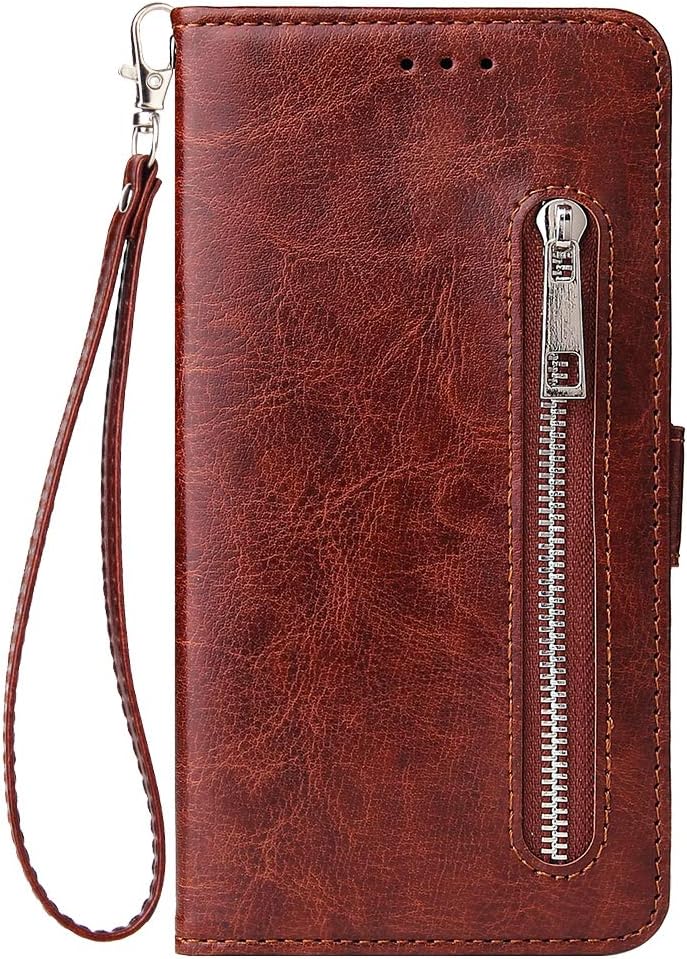 WIWJ Case for Huawei P Smart+ 2019 / Honor 10i, Wallet Cover Magnetic Closure Kickstand Full Protection Premium Leather Flip Folio Shockproof Case Cover Compatible with Huawei P Smart+ 2019 (Brown)
