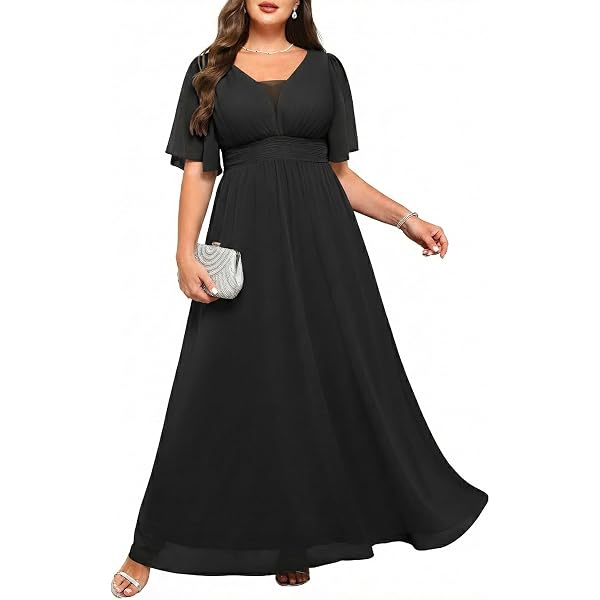 Talisea Navy Blue Dress for Women Plus Size Bridesmaid Mother of the Bride  Wedding Guest Chiffon Formal Long Maxi Dress 2025 at Amazon Women's  Clothing store