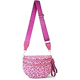 CEUTNIZ Leopard Purse,Leopard Print Bum Bags for Women Crossbody Spacious Waist Bag Fanny Packs Crossbody Bag(Rose Red)