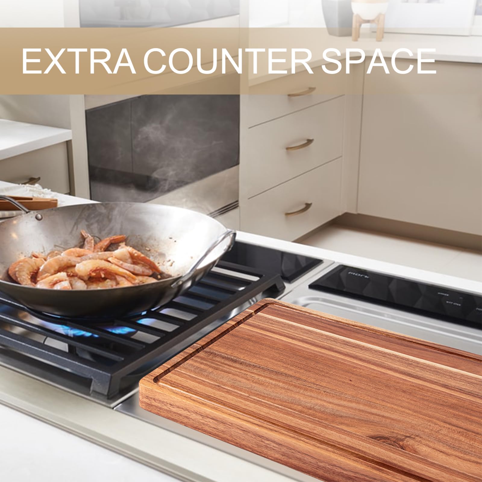 20 Inch Large Acacia Wood Cutting Board 1.5