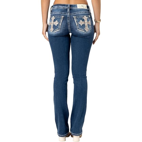 Jeans Miss Me Bootcut Fleur De Lis - Taille W27/L29 - Neuf Avec étiquettes