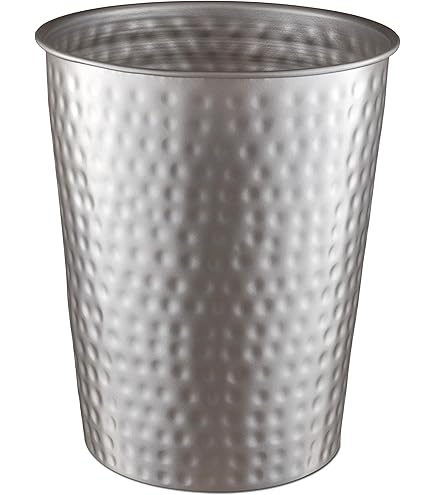 Home Mesh Wastebasket Trash Can: Metal Wire Trash Can Bin Round- Shaped