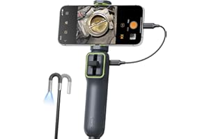Anykit Two-Way Articulating Borescope with Light, 1920P HD Articulating Borescope with Semi-Rigid Snake Camera, Flexible Snake Scope for Wall Automotive, IP67 Waterproof Inspection, 3.9FT