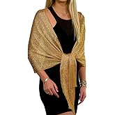 ShineGlitz Shawls and Wraps for Evening Dresses, Metallic Glitter Shawls for Women, Sparkling Wedding Giving Shawl Gift