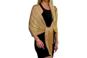 ShineGlitz Shawls and Wraps for Evening Dresses, Metallic Glitter Shawls for Women, Sparkling Wedding Giving Shawl Gift