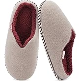 KuaiLu Womens Supportive Memory Foam Slippers Felt Fuzzy Lined Heel Cushion Lightweight House Shoes for Indoor Outdoor