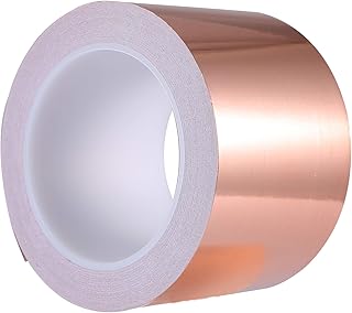 Zalava 70mm X 20M Kupferband Kupferfolienband EMI Kapton Tape Abschirmband Kupferfolie Kupferband Selbstklebend Klebeband Schneckenband Schneckenschutz (70mmX20M)