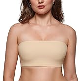 INLYRIC Women's Inbarely Strapless Bandeau Bra Bralette Tube Top Seamless Comfortable Stretchy Non Padded Bras Tops