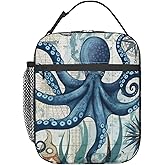 VANZEV Octopus Lunch Box for Adults Women Girls Boys Kids Nautical Coastal Lunch Box Insulated Cooler Reusable Lunch Bag Container Gifts for Work Office Picnic Travel School