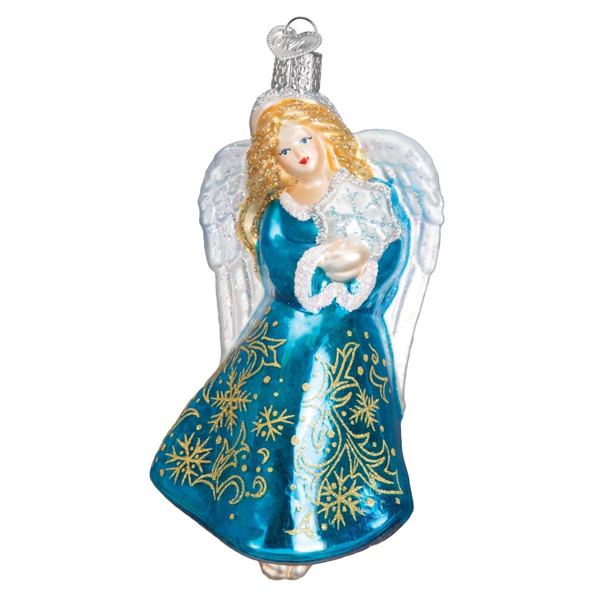 Old World Christmas Angel Collection Glass Blown Ornaments for Christmas Tree Glistening Snowflake — image 1