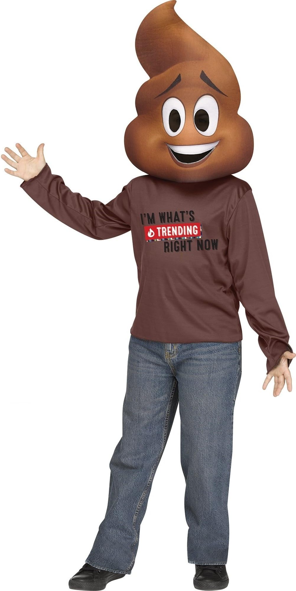 The Emoji Movie Poop Junior Child Halloween Costume Brown Shirt N' Mask SM-LG