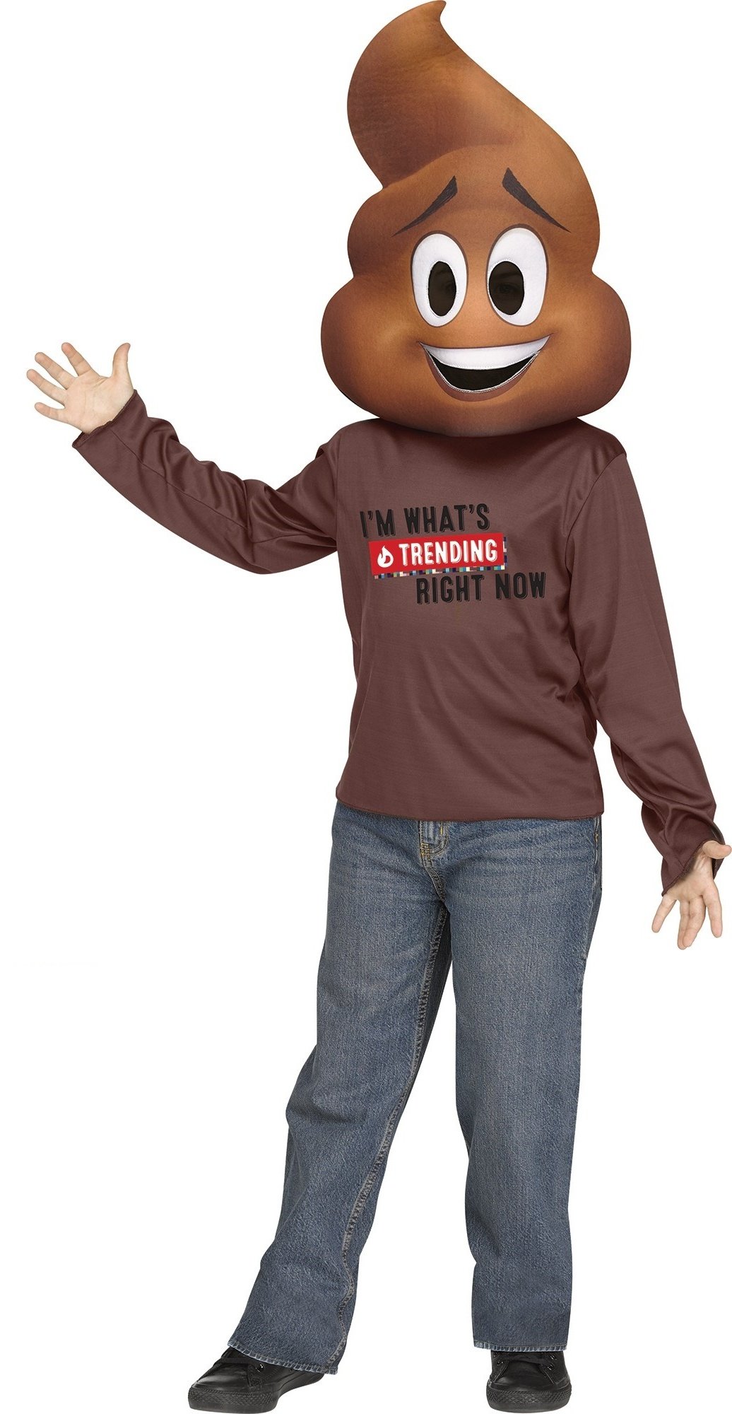 The Emoji Movie Poop Junior Child Halloween Costume Brown Shirt N' Mask SM-LG