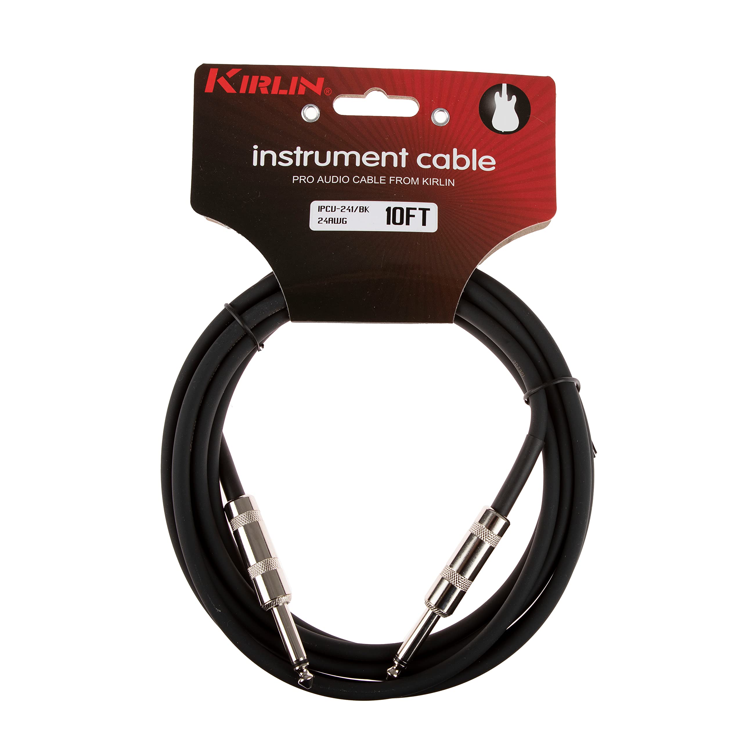 Kirlin Deluxe Series Straight to Straight Guitar Cable 3m - Black