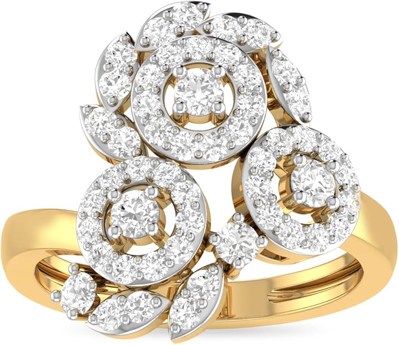 Buy PC Jeweller The Kerrie 18KT Yellow Gold & Diamond Rings at Amazon.in