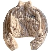 RoseSeek Women's Zip Up Mock Neck Sweatshirts Long Sleeve Crop Tops Cute Fall Clothes