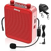 Giecy Voice Amplifier, Giecy 30W 2800mAh Rechargeable Personal Voice Amplifier with Microphone Headset, Portable Speaker for Multiple Locations Classroom, Meetings and Outdoors (G300-Red)